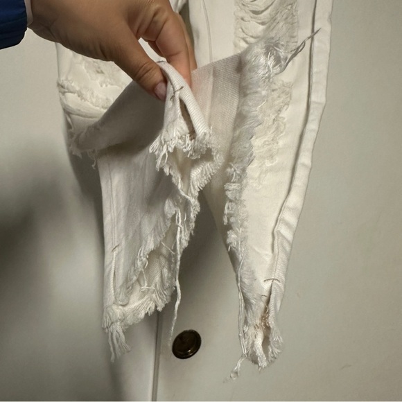 ONE X ONE TEASPOON Cococash Hooligans Low Waist distressed White Jeans Size 24 - Picture 7 of 10